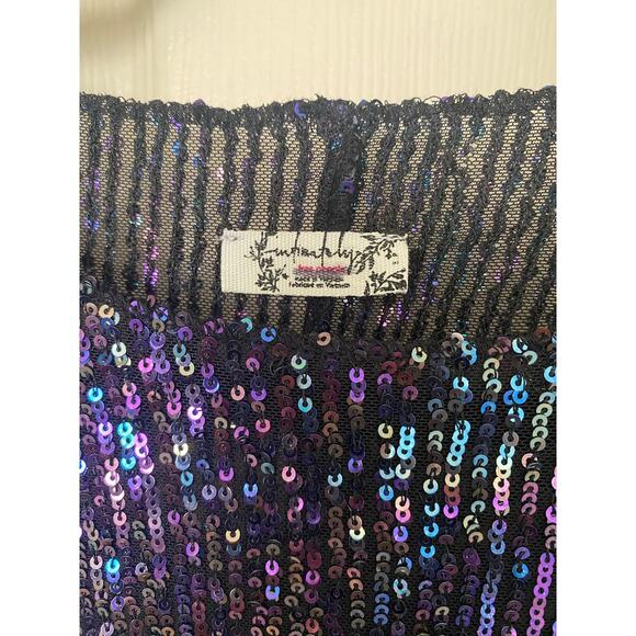 Free People Intimately Gold Rush Long Sleeve Sequin Top Combo Classic Small - Picture 6 of 7